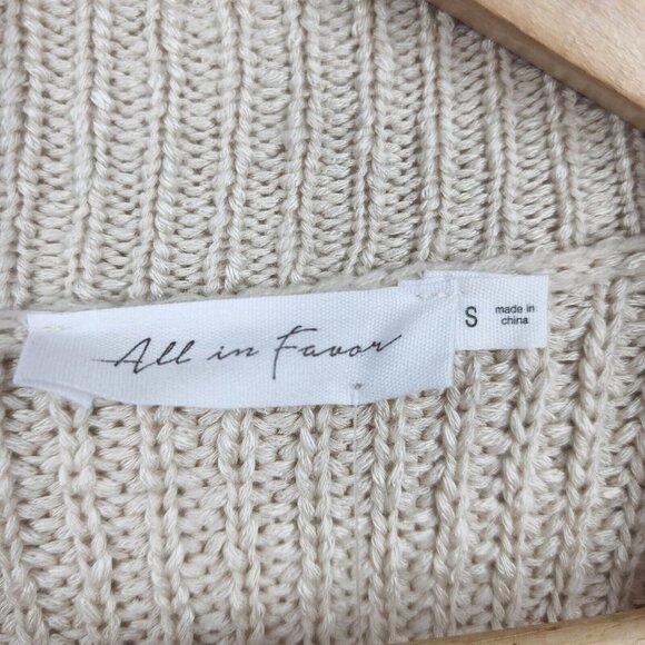 All In Favor Women's Colorblock Cardigan In Cream Size S NWT - Picture 8 of 12
